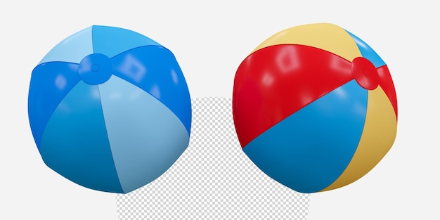 Beachball aufblasbarer Schwimmbadball realistisch isoliert im Hintergrund Sommerreise