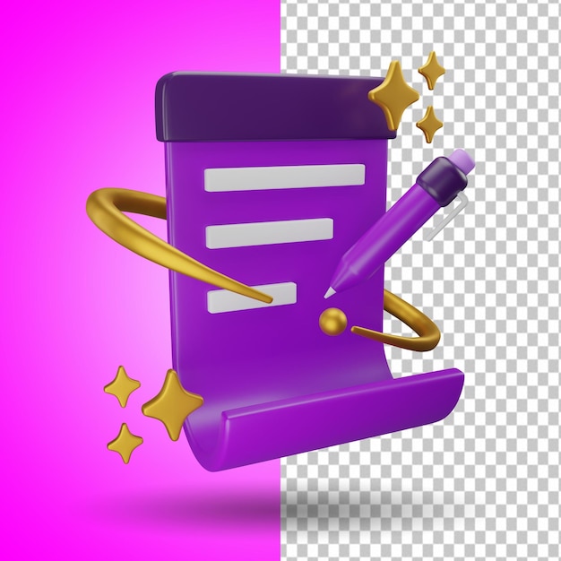 Beachten Sie die 3D-Symbol-UI-Illustration