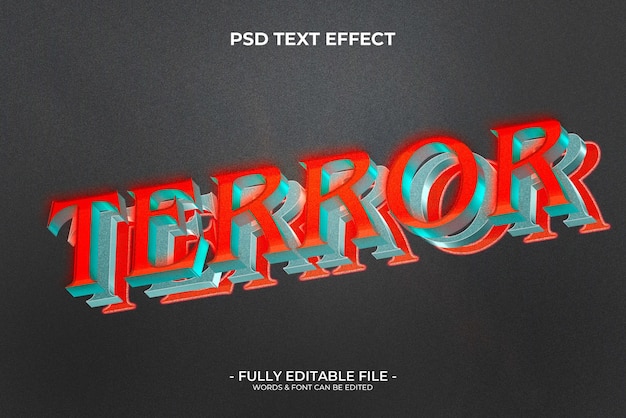 PSD beängstigender texteffekt