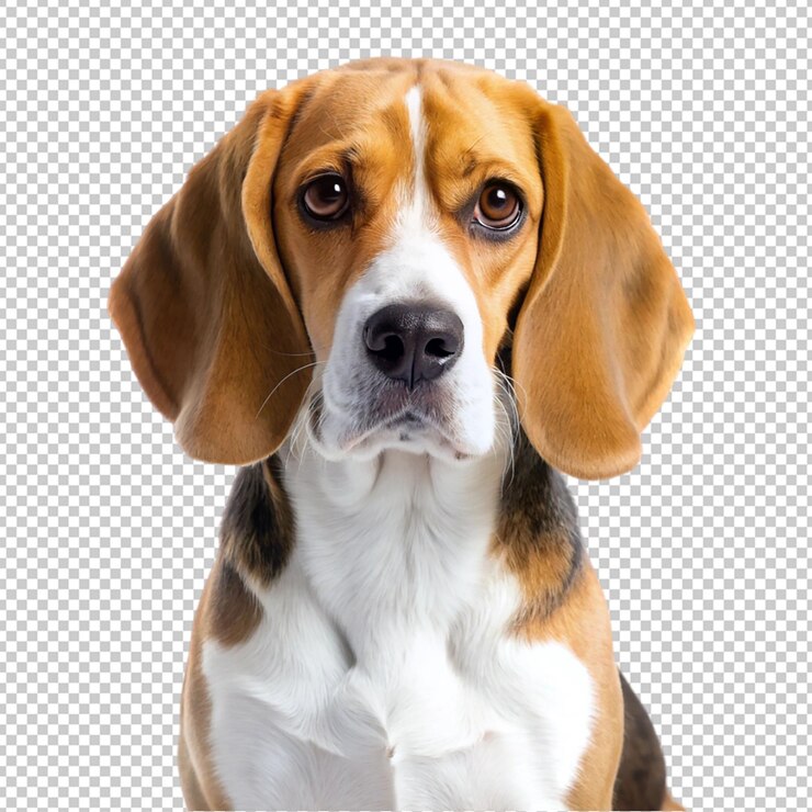 PSD beagle en un fondo transparente