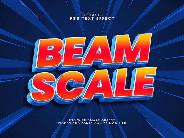 beam scale 3d editable text effect style