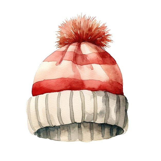 PSD beanie d'hiver pour l'événement de noël aquarelle de style ai généré