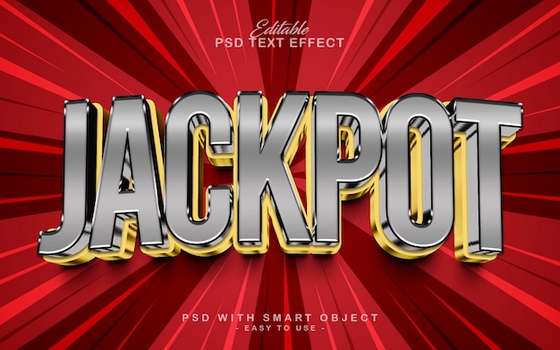 PSD bearbeitbare 3d-jackpot-texteffekt-mockup-vorlage