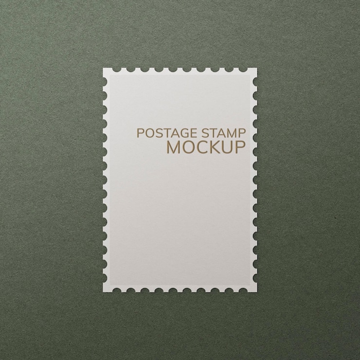 PSD bearbeitbare briefmarken-mockup-psd
