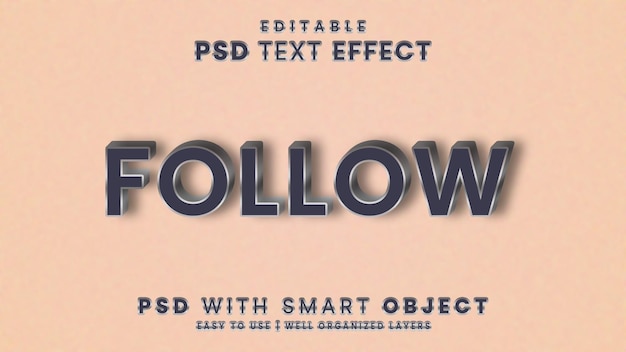 Bearbeitbare Follow-Text-Effekt-PSD-Datei