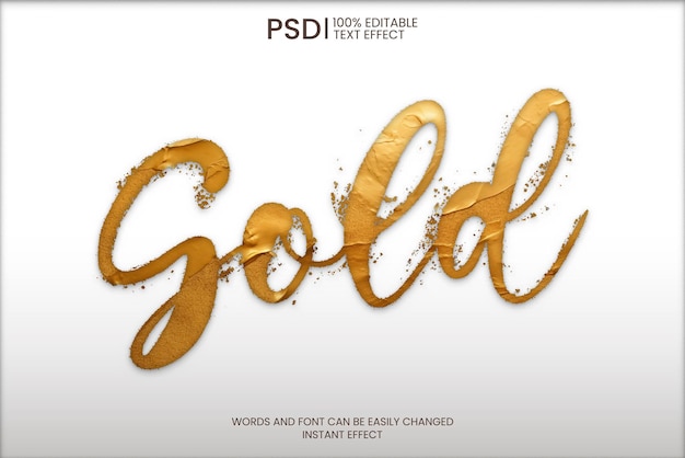Bearbeitbare Gold-Text-Effekt-PSD