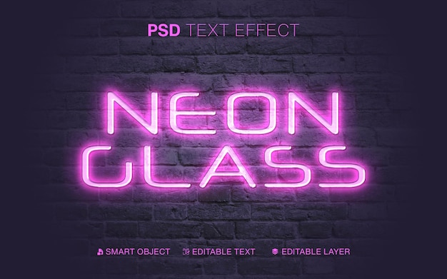 Bearbeitbare Neonglas-Licht-Text-Effekt