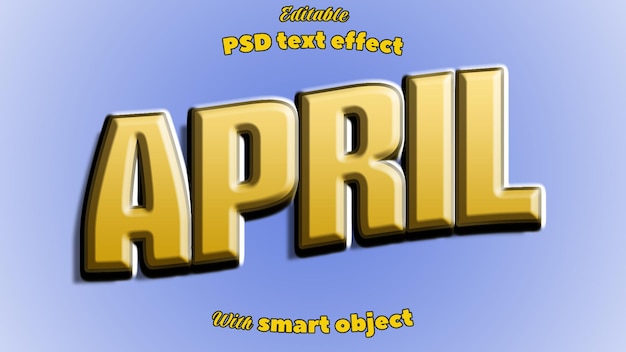 Bearbeitbare PSD-Text-Effekte mit Smart-Objekt April 3D