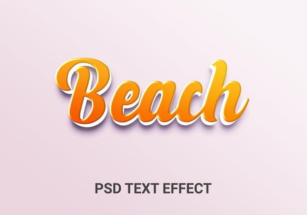 PSD bearbeitbare texteffekte am strand