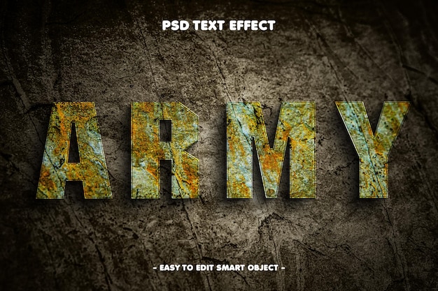 Bearbeitbare Texteffekte der Armee