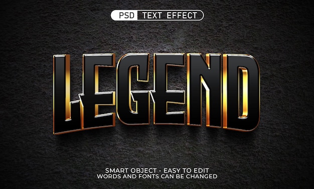 Bearbeitbare Texteffektlegende im 3D-Stil