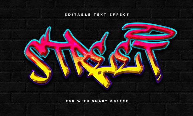 Bearbeitbare Texteffektvorlage für Straßenkunst