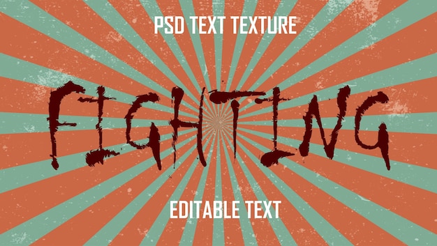 Bearbeitbare texttextur im retro-stil im psd-format