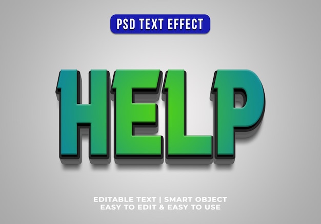 Bearbeitbarer 3D-Text-Effekt im Hilfsstil