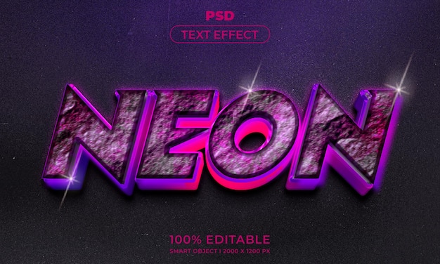 Bearbeitbarer 3D-Text und Logo-Effekt-Stil-Mockup mit dunklem abstrakten Hintergrund