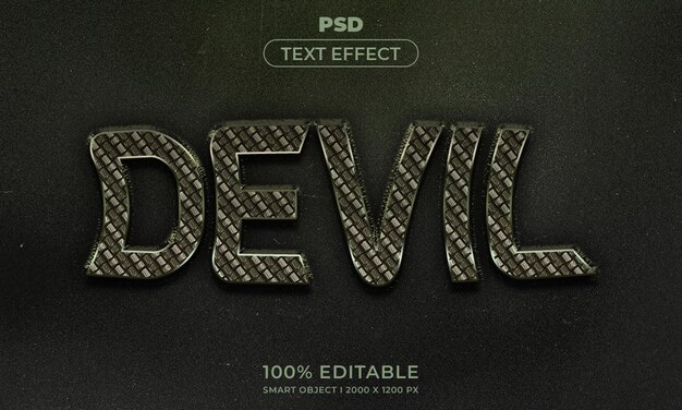 PSD bearbeitbarer 3d-text und logo-effekt-stil-mockup mit dunklem abstrakten hintergrund