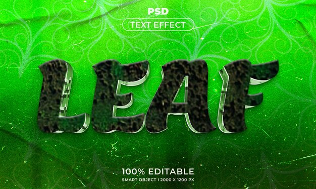 PSD bearbeitbarer 3d-text und logo-effekt-stil-mockup mit dunklem abstrakten hintergrund