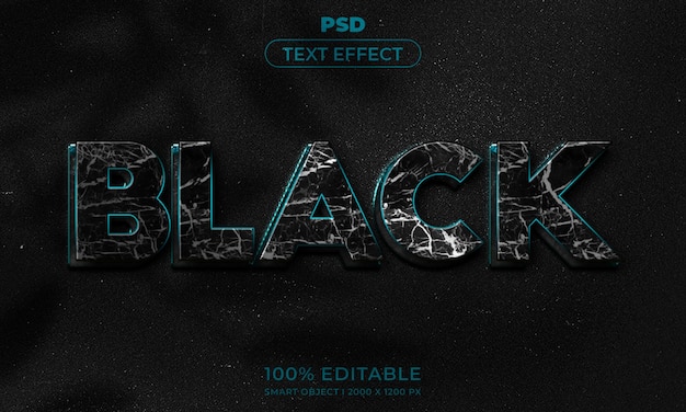 Bearbeitbarer 3D-Text und Logo-Effekt-Stil-Mockup mit dunklem abstrakten Hintergrund