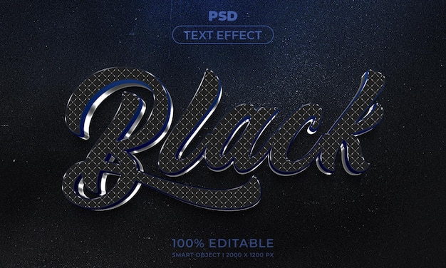 Bearbeitbarer 3D-Text und Logo-Effekt-Stil-Mockup mit dunklem abstrakten Hintergrund