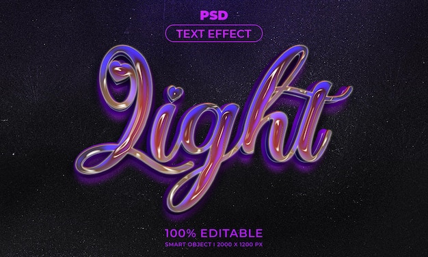 PSD bearbeitbarer 3d-text und logo-effekt-stil-mockup mit dunklem abstrakten hintergrund