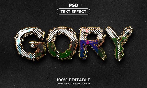 Bearbeitbarer 3d-text und logo-effekt-stil-mockup mit dunklem abstrakten hintergrund