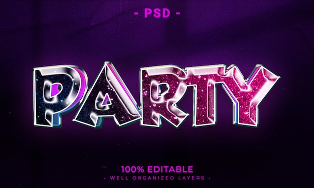 PSD bearbeitbarer 3d-text und logo-effekt-stil-mockup mit dunklem abstrakten hintergrund