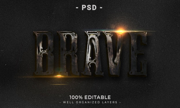 Bearbeitbarer 3D-Text und Logo-Effekt-Stil-Mockup mit dunklem abstrakten Hintergrund