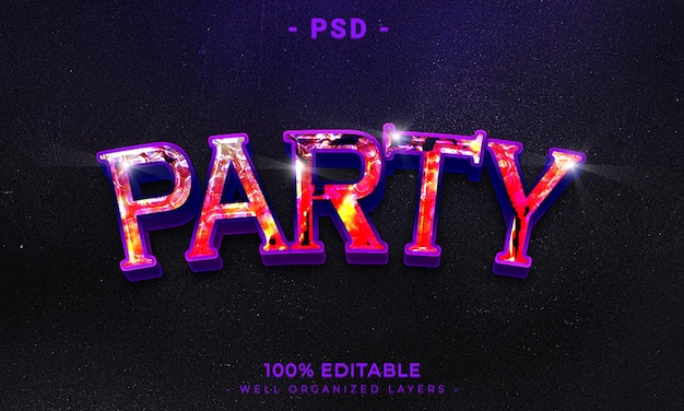 PSD bearbeitbarer 3d-text und logo-effekt-stil-mockup mit dunklem abstrakten hintergrund