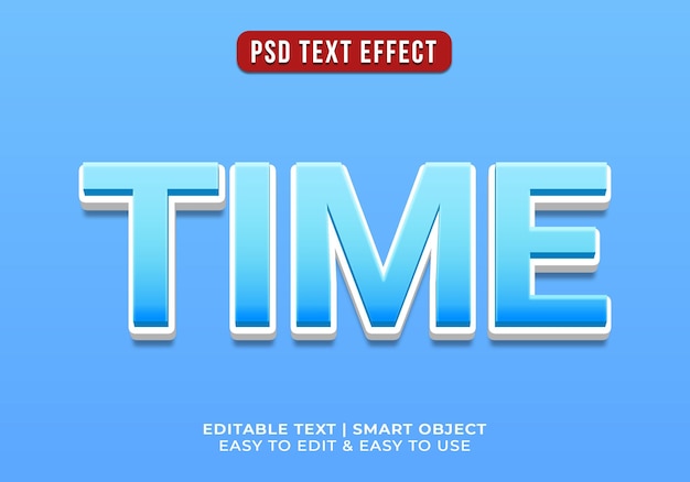 PSD bearbeitbarer 3d-zeittext-effekt