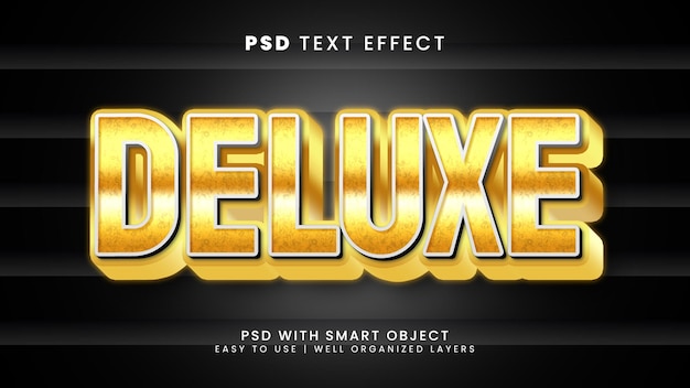 Bearbeitbarer Deluxe-Texteffekt mit glänzendem und metallischem Textstil