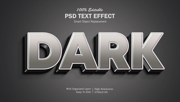 Bearbeitbarer PSD-Texteffekt in dunkler Farbe
