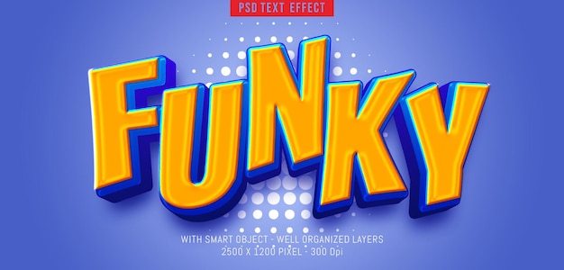 Bearbeitbarer Text funky mit 3D-Comic-Stil-Effekt
