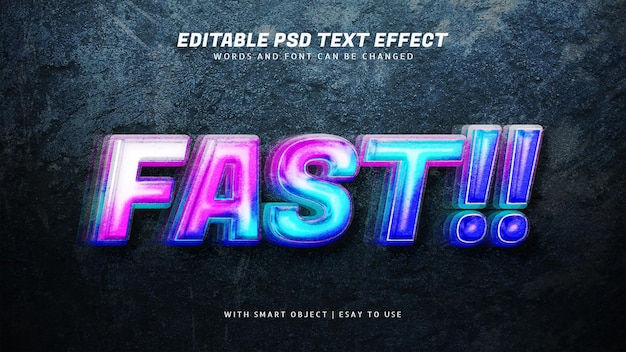 Bearbeitbarer Text Schneller Stil mit 3D-Effekt