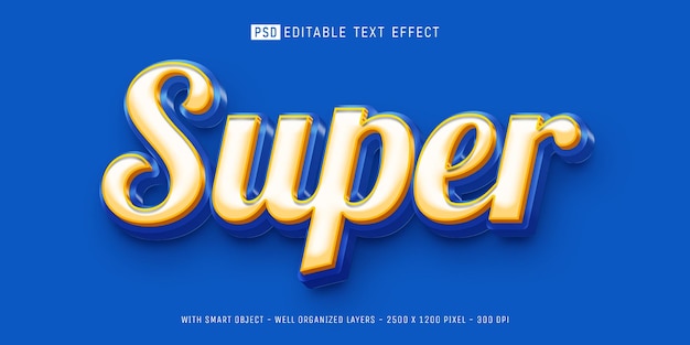 Bearbeitbarer text super mit 3d-effekt