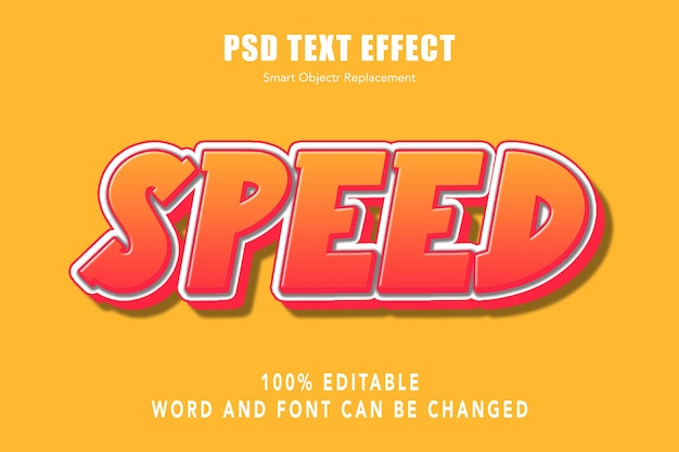 Bearbeitbarer Text Texteffekt im Comic-Stil der Schriftart Speed