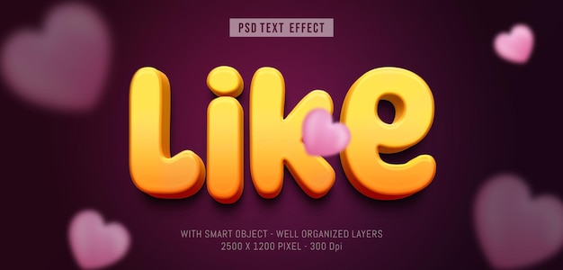 Bearbeitbarer Text wie Liebe mit 3D-Effekt