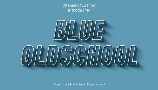PSD bearbeitbarer texteffekt 3d blue oldschool