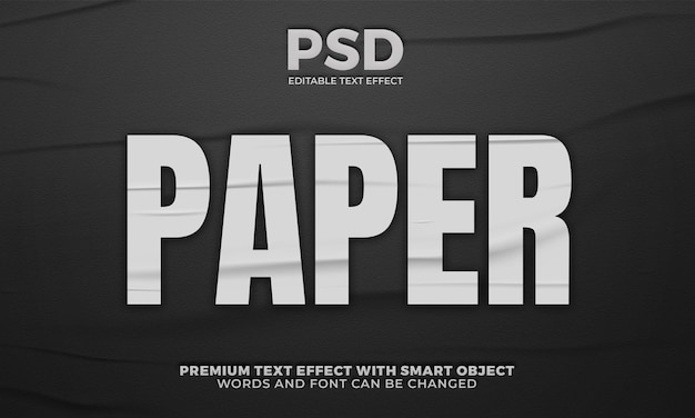 PSD bearbeitbarer texteffekt auf geklebtem papier premium psd