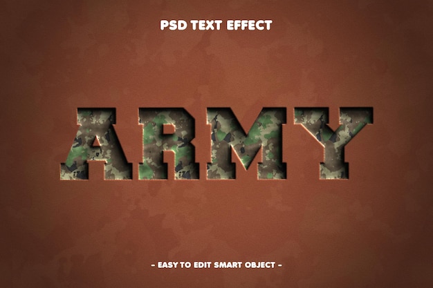 Bearbeitbarer Texteffekt der Armee