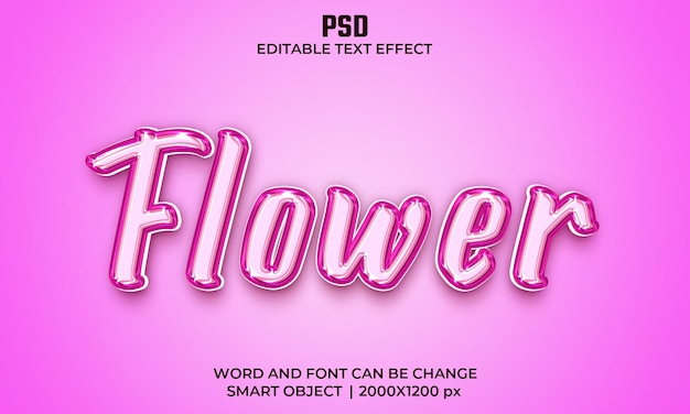 Bearbeitbarer Texteffekt der Blume 3d mit Hintergrund