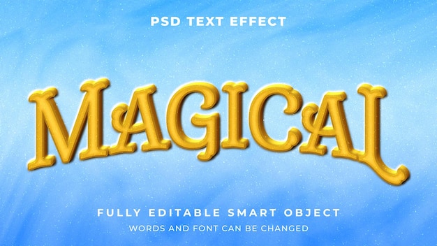 Bearbeitbarer texteffekt im magischen märchenhaften grafikstil