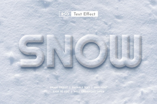 Bearbeitbarer texteffekt im schnee
