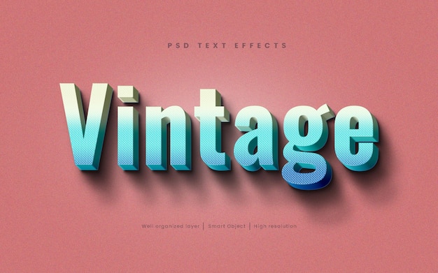 PSD bearbeitbarer texteffekt im vintage-stil psd