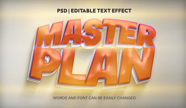 Bearbeitbarer Texteffekt-Masterplan