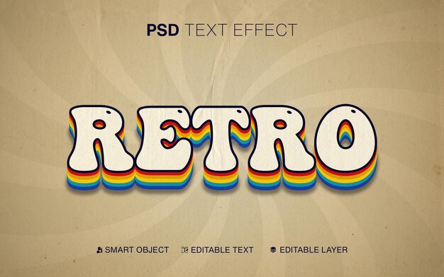 PSD bearbeitbarer texteffekt retro