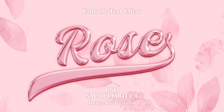 PSD bearbeitbarer texteffekt, rosa hintergrund, rosentext