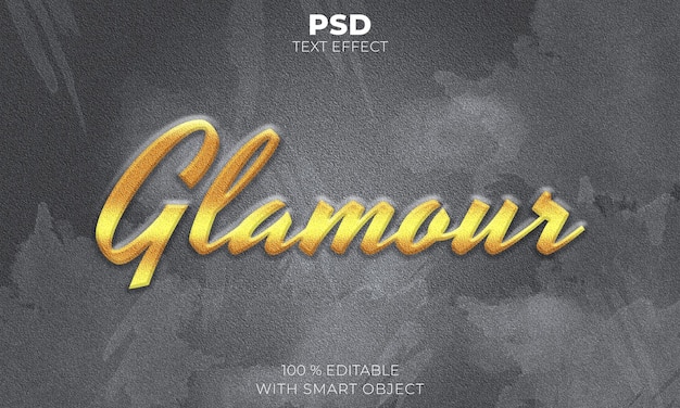 PSD bearbeitbarer texteffekt von golden glamour