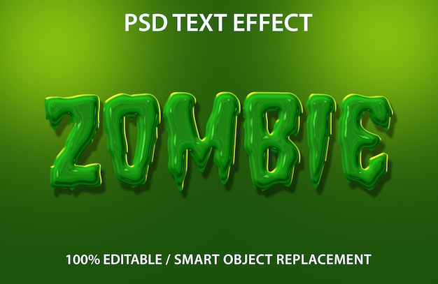 PSD bearbeitbarer texteffekt zombie premium