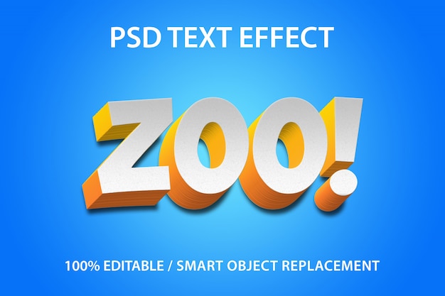 PSD bearbeitbarer texteffekt-zoo