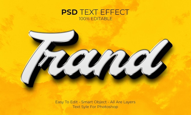 PSD bearbeitbarer trand-texteffekt, moderne 3d-kreativität und minimaler schriftstil